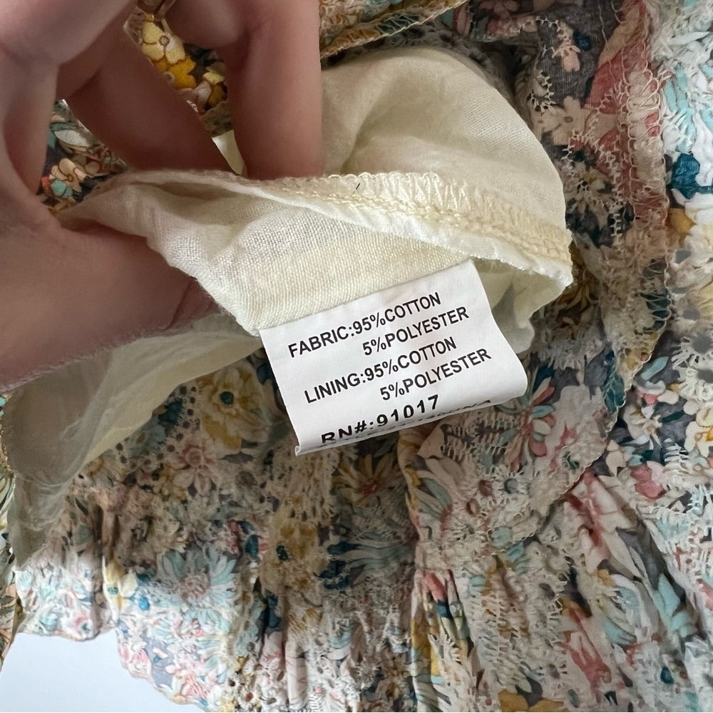 Solitaire Floral Eyelet Embroidered Ruffle Cottagecore Mini Skirt Lined Medium - Picture 7 of 7